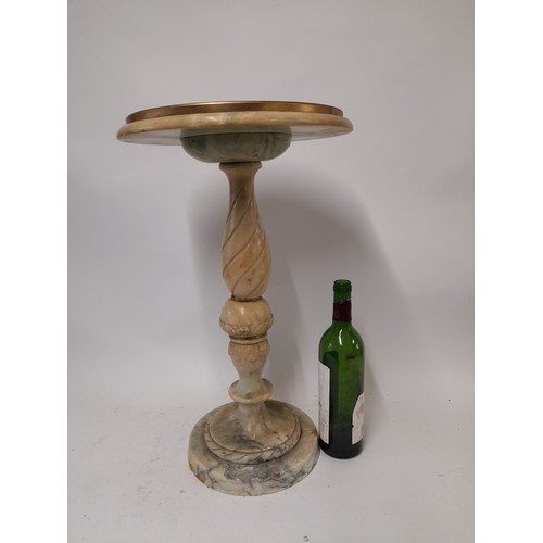 84 - Italian Marble / Alabaster  side/Wine Table, 55cm high x 33cm diameter