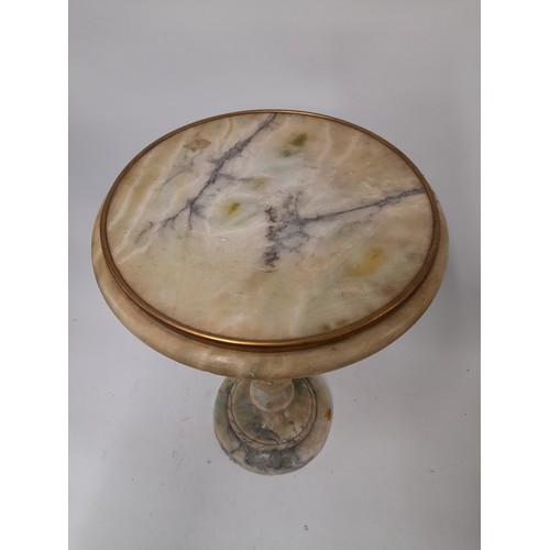 84 - Italian Marble / Alabaster  side/Wine Table, 55cm high x 33cm diameter