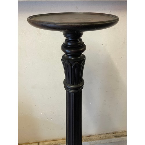 14 - Large Antique Torchiere / Plant Stand Standing On Three Lion Paw Feet.