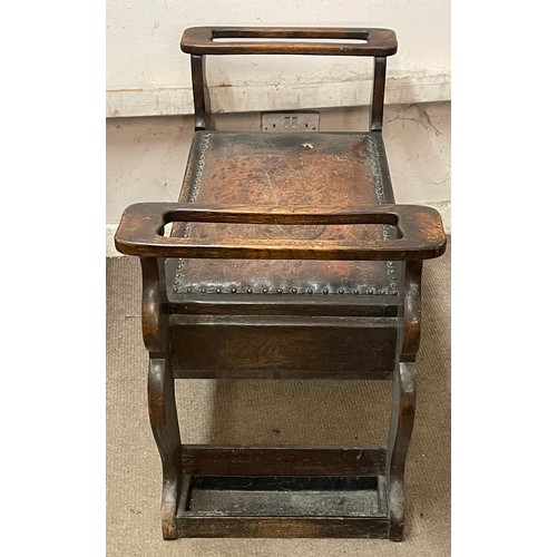 44 - Antique Hall Seat With Stick Stands. 94 x 47 x 63 cms