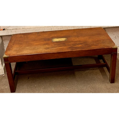 54 - Military Style Campaign Coffee Table 46 x 106 x 44 cms