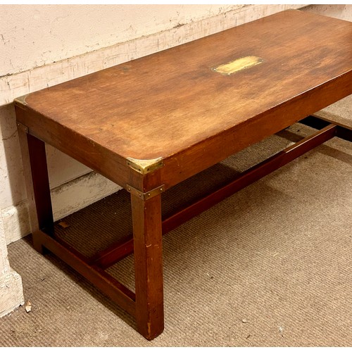 54 - Military Style Campaign Coffee Table 46 x 106 x 44 cms