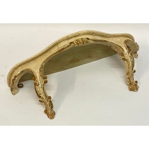 444 - Two Vintage Italian Style Carved and Decorated Console Shelves. Largest 34.5cm x 15cm x 11cm