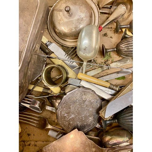 490 - Large Quantity of Silver Plate Dinnerware and Miscellaneous Items to Include Serving Dishes, Cutlery... 