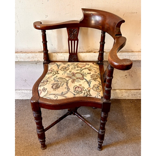 66 - Antique Corner Chair 72cm x 59cm x 76cm.