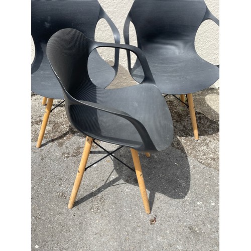 63A - Three Retro Style Dining Chairs. (3)