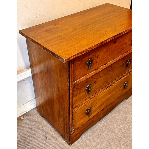 6A - Vintage Chest Of Three Drawers . 90cm x 47cm x 81cm.