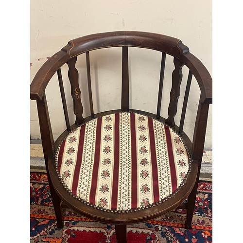 6 - Vintage Inlaid Bedroom Chair.