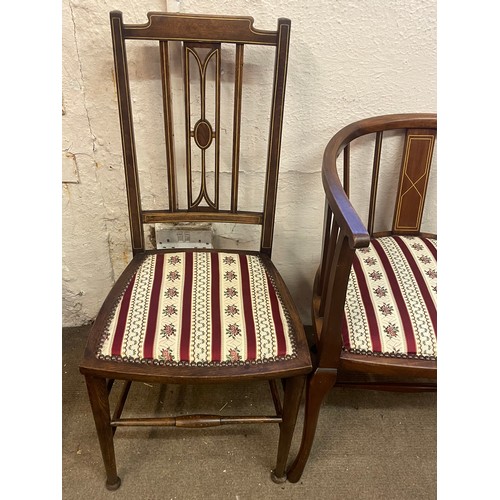 7 - Two Vintage Inlaid Bedroom Chairs (2)