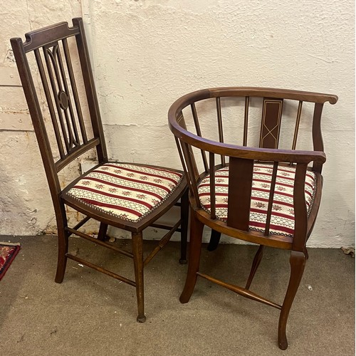 7 - Two Vintage Inlaid Bedroom Chairs (2)