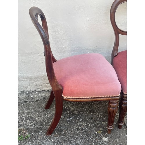 9A - Two Antique Balloon Back Dining Chairs.