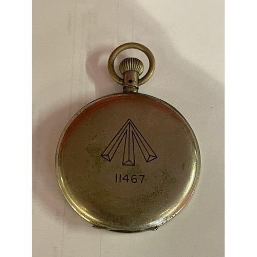 1195 - Military Pocket Watch (No Front) Broad Arrow Mark To Reverse.