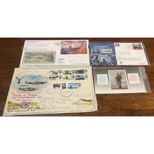 1197 - Group Of  Military Postcards / Stamp Ephemera Examples to Include D Day and Battle of Britain Annive... 