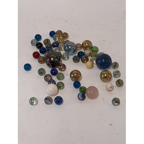 52 - Quantity Of 58 Vintage  Glass Marbles