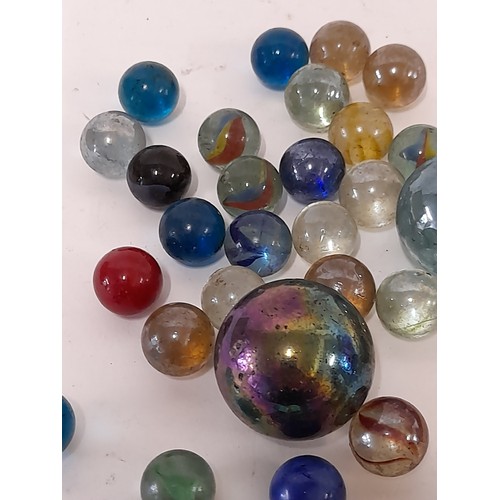 52 - Quantity Of 58 Vintage  Glass Marbles