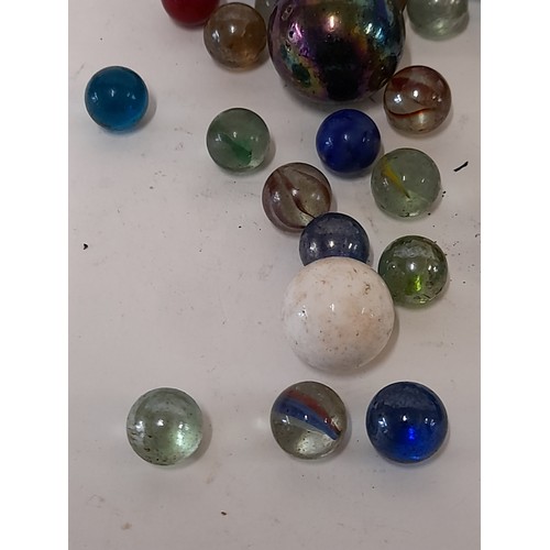 52 - Quantity Of 58 Vintage  Glass Marbles