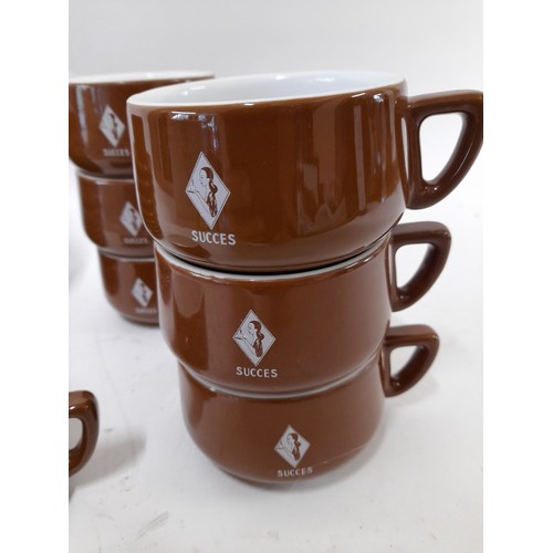 54 - 8 x Vintage  Bistro Coffee/Hot Chocolate Cups and Saucers