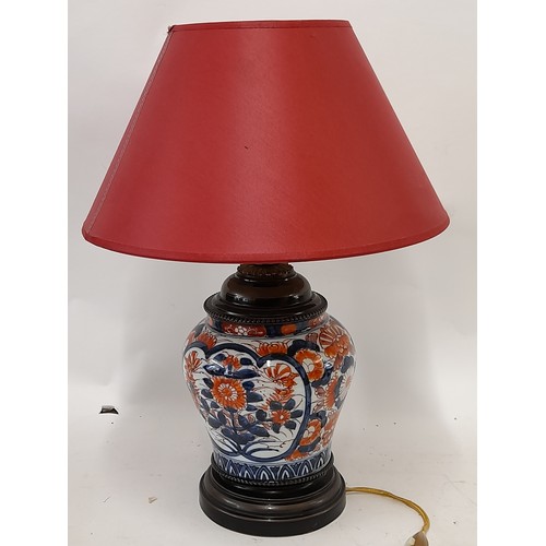 12 - Imari Table Lamp with Shade, 41cm high