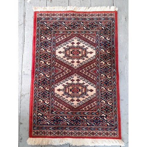 17 - Decorative Red Ground Rug, 89cm x 61cm