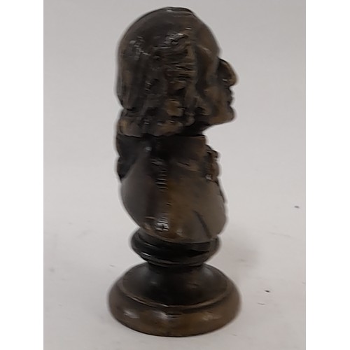 55 - Heavy Bronze Bust of George Washington, 10.5cm x 7cm