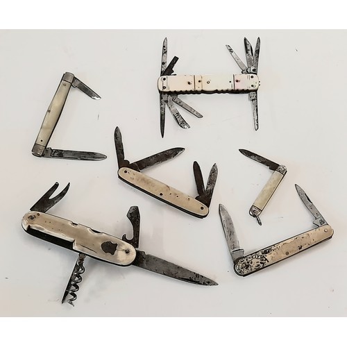 56 - 9 x Small Pen Knives and multi-blade knives to include Richards and  Rogers Sheffield