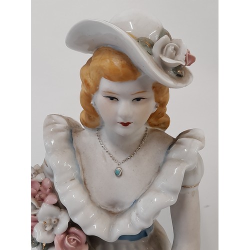 57 - Large Continental Ceramic Figurine of a young lady, 45cm high