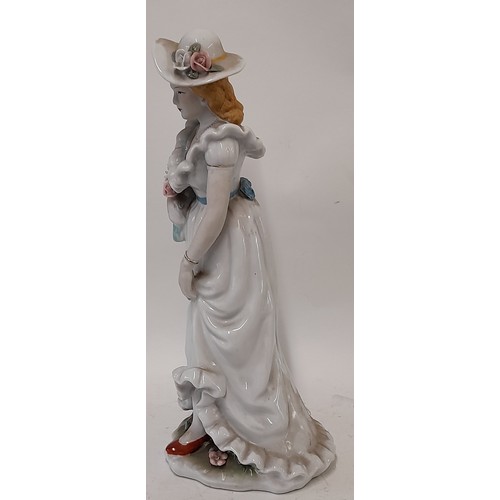 57 - Large Continental Ceramic Figurine of a young lady, 45cm high