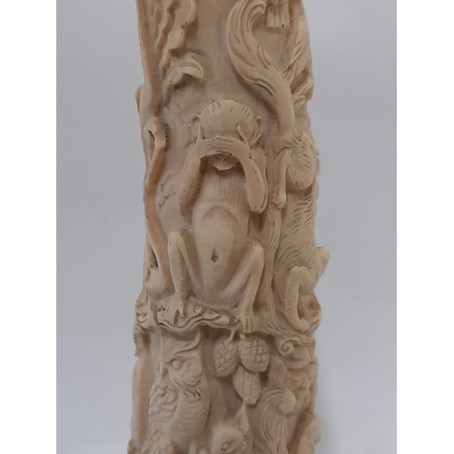 61 - Resin Replica of a Carved Tusk/Horn, 40cm high