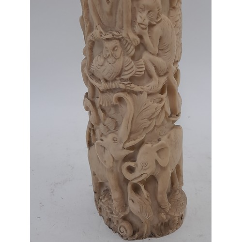 61 - Resin Replica of a Carved Tusk/Horn, 40cm high