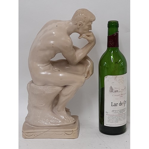 60 - Composite figure of the Thinker, 34cm high x 19cm wide