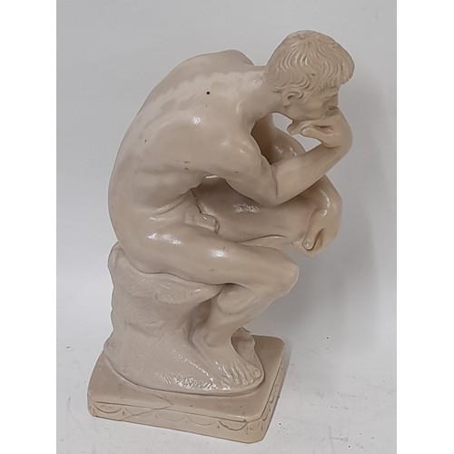 60 - Composite figure of the Thinker, 34cm high x 19cm wide