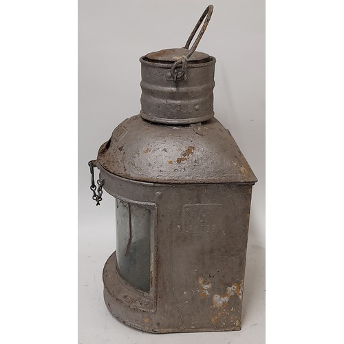 73 - Large Ships STERN light with oil burner, 45cm high x 21cm x 21cm