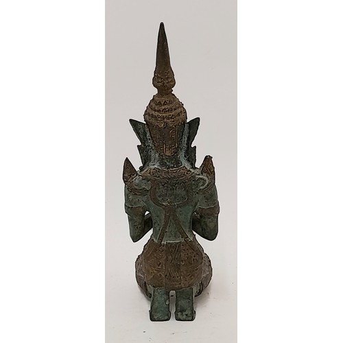 118 - Bronze Thai kneeling Buddha Figure, 22cm high