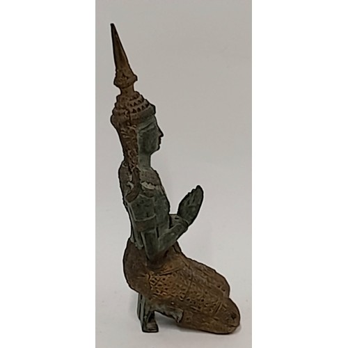 118 - Bronze Thai kneeling Buddha Figure, 22cm high