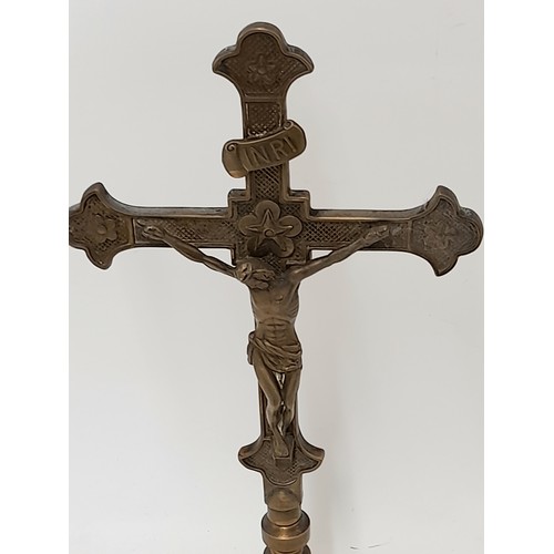 119 - Brass Altar Cross, 32cm high