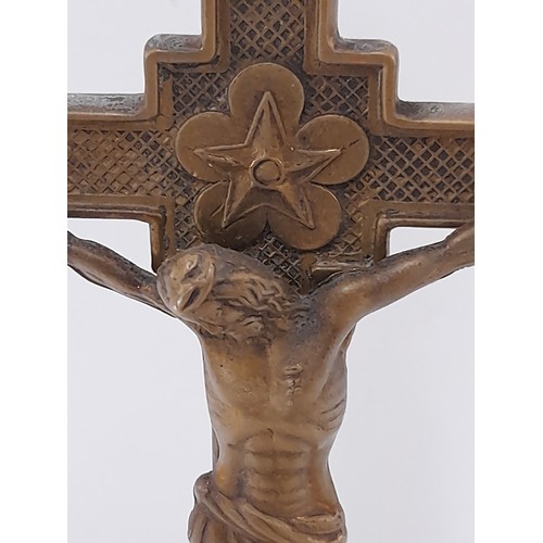 119 - Brass Altar Cross, 32cm high