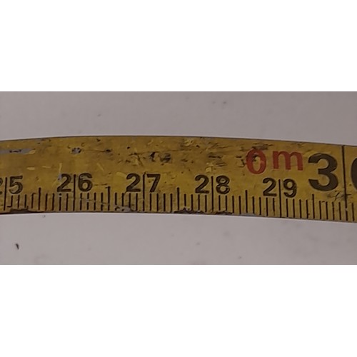 120 - Vintage Stanley  20mt Steel wind in Tape Measure with metal frame and folding wind in handle