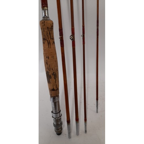 151 - Vintage 5 piece Fishing Rod (3 choice of rod tip) max length 8 ft. in cloth cover