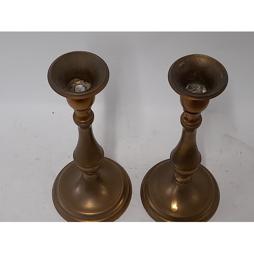 155 - Pair of Brass Candlesticks, 24cm high