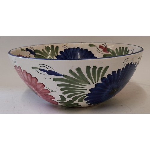 162 - Large Hand painted ceramic Bowl, 27cm diameter x 11cm high