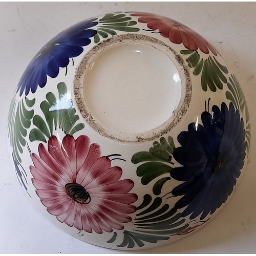 162 - Large Hand painted ceramic Bowl, 27cm diameter x 11cm high