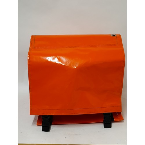 174 - HI VIZ Orange cycle Panniers with reflective strips, approximate size for each side is 40cm x 40cm