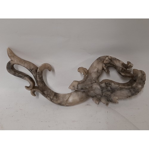 180 - Carved Marble/Alabaster Mythical Dragon,   33cm long x 12cm wide