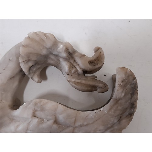 180 - Carved Marble/Alabaster Mythical Dragon,   33cm long x 12cm wide