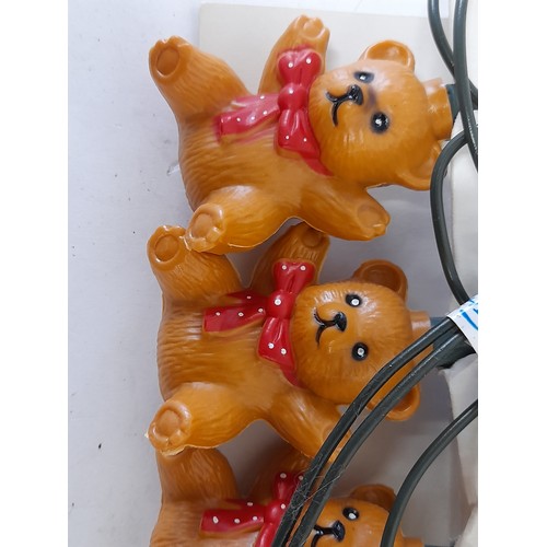 188 - Vintage String of Boxed Xmas Lights in the form of Teddy Bears