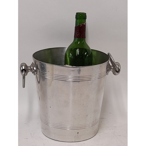 137 - Polished Alloy Ice Bucket with 2 handles, 20cm high