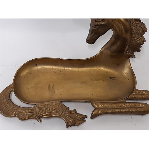 62 - Brass Unicorn Trinket Tray, 28cm long x 14cm high x 13cm deep