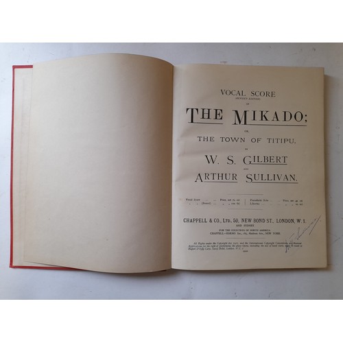 103 - The Vocal score to the Mikado by Gilbert and Sullivan with A Signature Stamp to Title Page