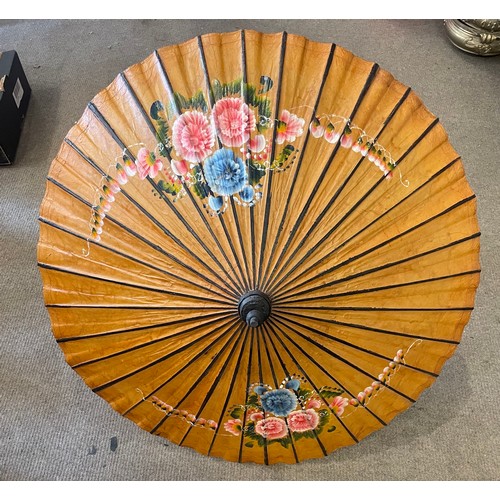 55A - Hand Painted On Paper Chinese Umbrella. 83cms Diameter