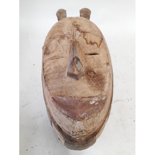 566 - Tribal Hand carved Face Mask, 35cm x 16cm